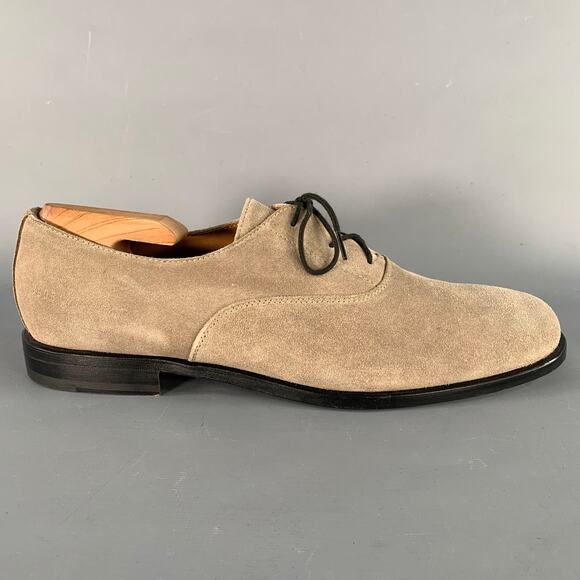 COMMON PROJECTS Size 11 Taupe Suede Lace-Up Oxford Shoes - Picture 2 of 9